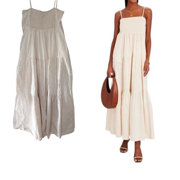 BIRD & KNOLL COTTON IVORY/CREME LUNA MAXI LONG DRESS X‎ SMALL EUC - Picture 2 of 5